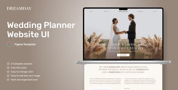 DreamDay - Wedding Planner Website Figma Template